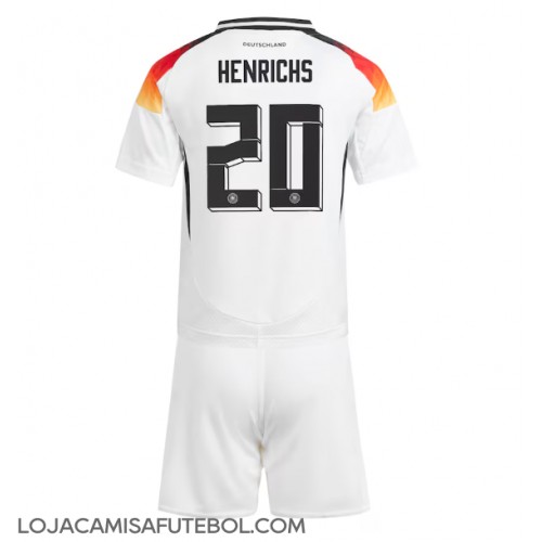 Camisa de Futebol Alemanha Benjamin Henrichs #20 Equipamento Principal Infantil Europeu 2024 Manga Curta (+ Calças curtas)